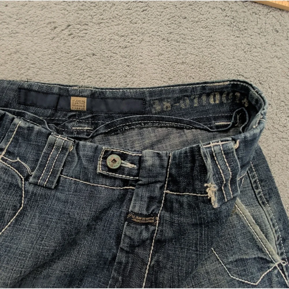 Vintage Marithe Francois Girbaud Denim Shorts Mens 33 Baggy Y2K Green Spellout